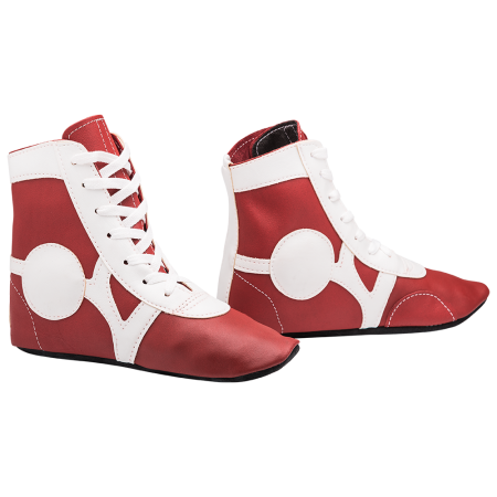 Купить Обувь для самбо SM-0102, кожа, красный Rusco в Отрадном 