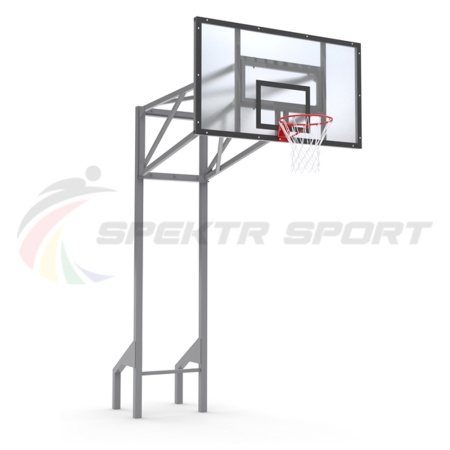 Купить Стойка баскетбольная уличная усиленная со щитом из оргстекла, кольцом и сеткой SP D 413 в Отрадном 