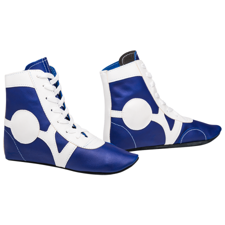 Купить Обувь для самбо SM-0102, кожа, синий Rusco в Отрадном 