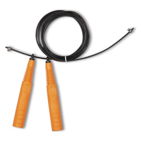 Купить Скакалка высокооборотная Кроссфит стальной шнур в оплетке 2.9 м чёрно-оранжевая в Отрадном 